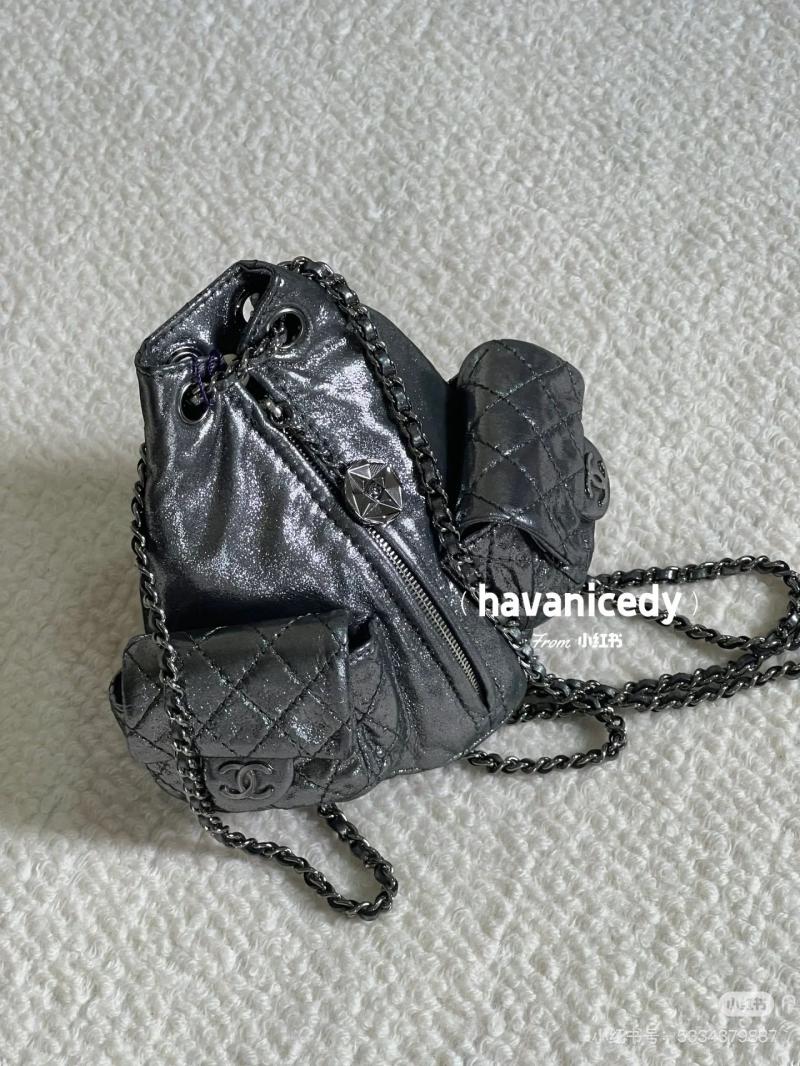 Chanel Vintage Backpack Dark Grey A12846