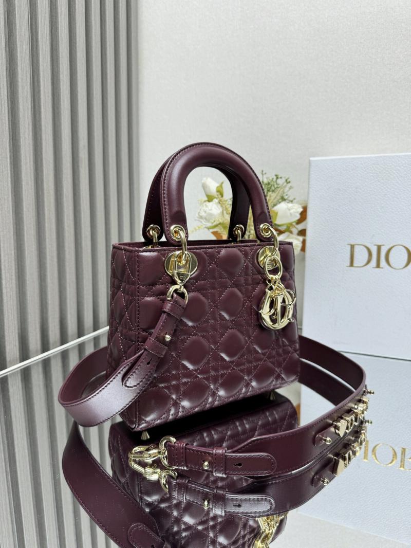 Lady Dior Lambskin Bag Burgundy MD0505