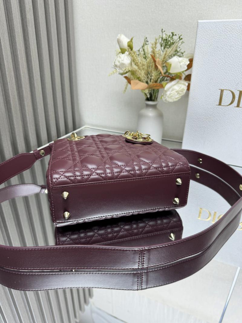 Lady Dior Lambskin Bag Burgundy MD0505