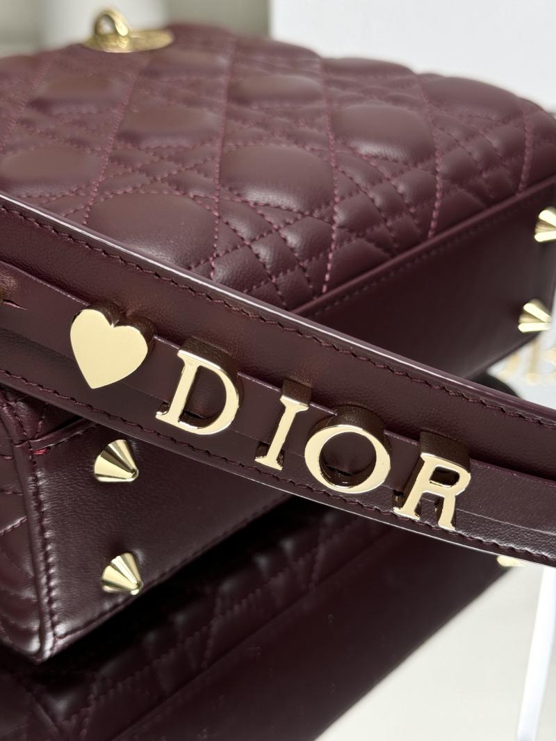 Lady Dior Lambskin Bag Burgundy MD0505