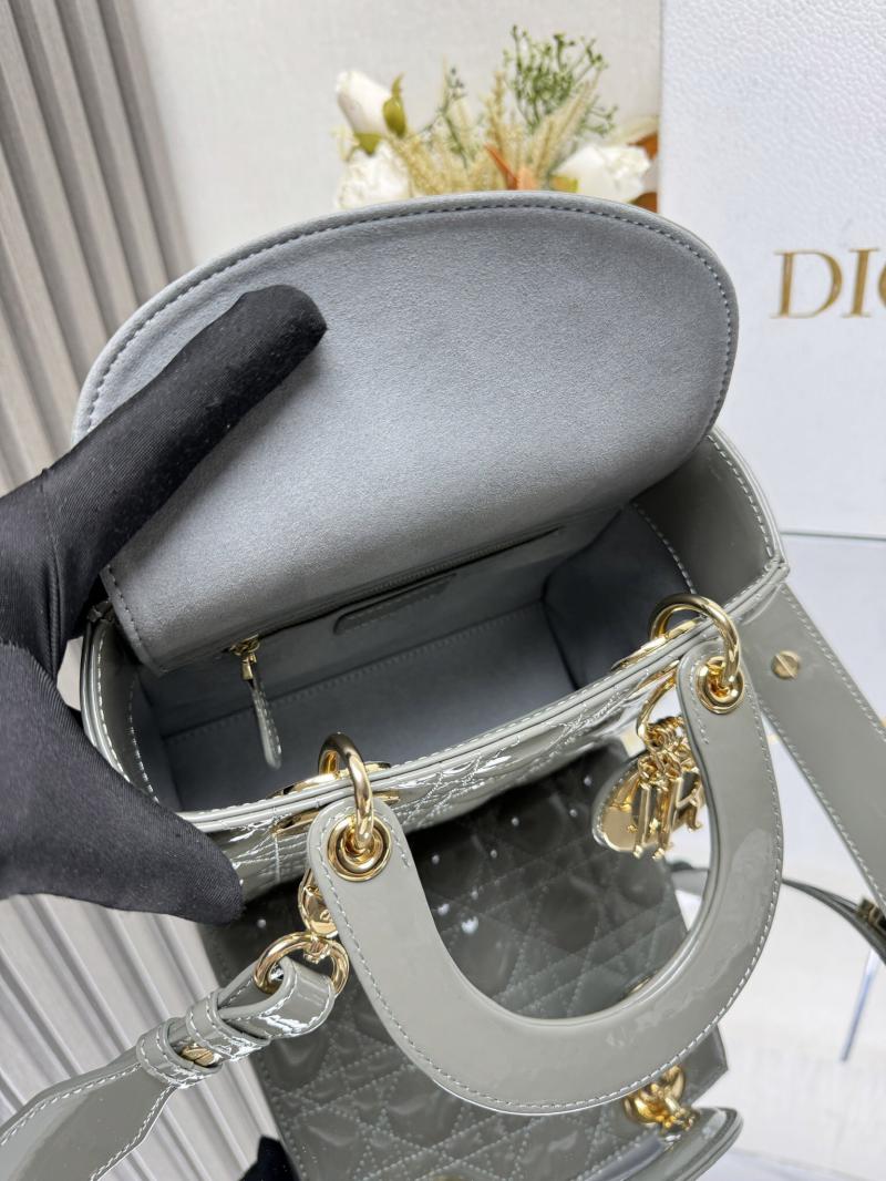 Lady Dior Patent Leather Bag Grey MD0505