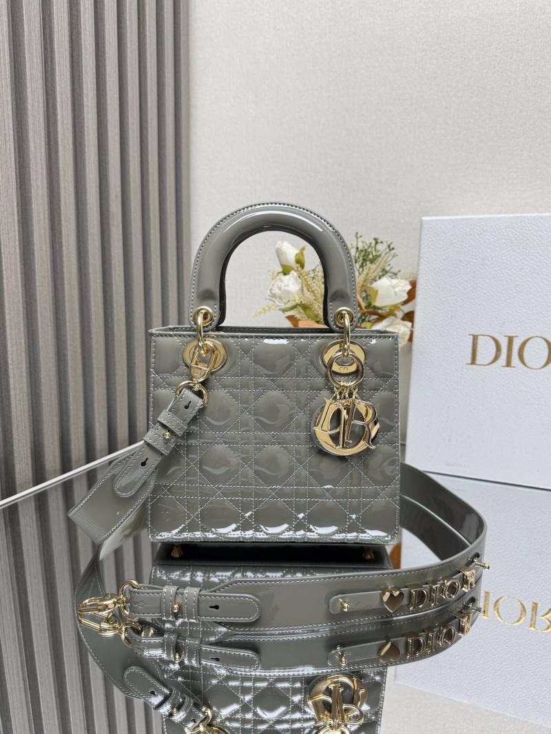 Lady Dior Patent Leather Bag Grey MD0505