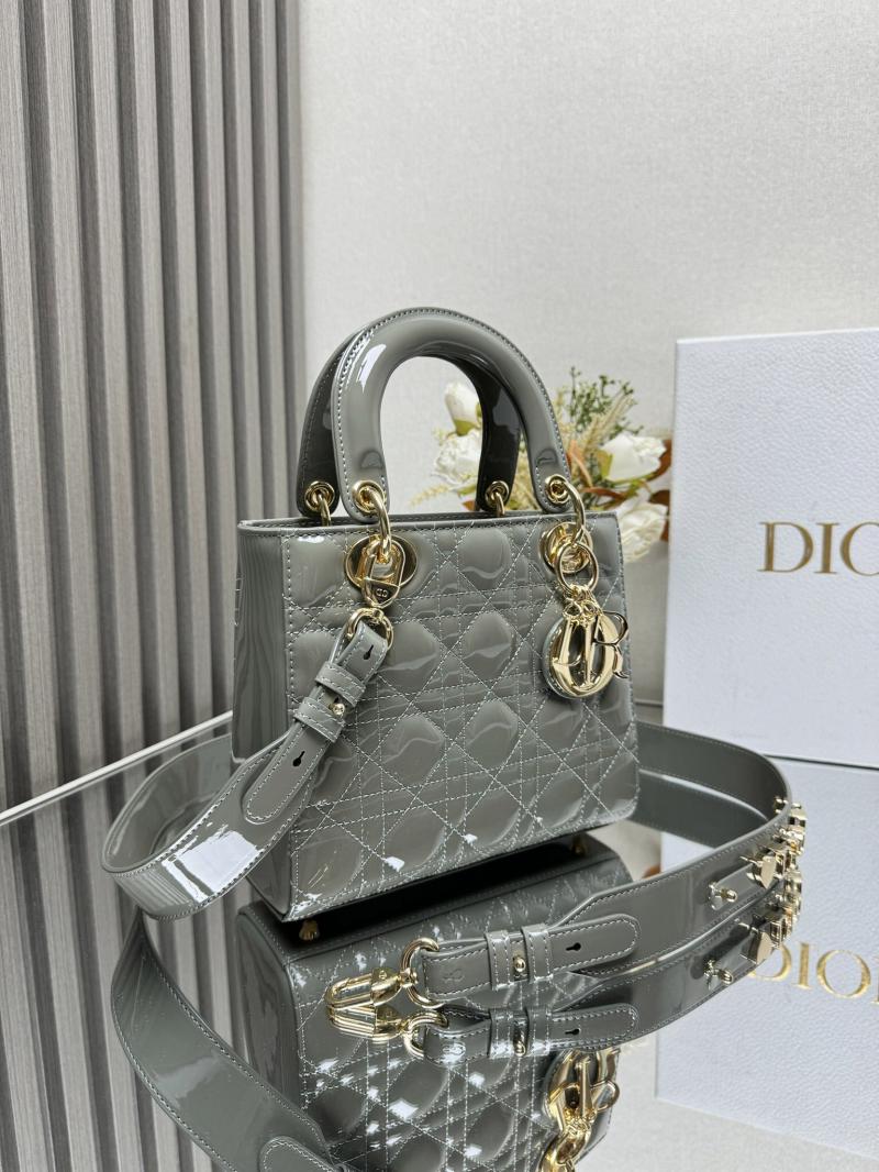 Lady Dior Patent Leather Bag Grey MD0505