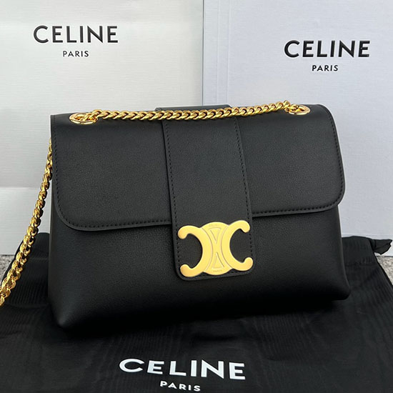 Medium Celine Victoire Bag 115853 Black with Gold