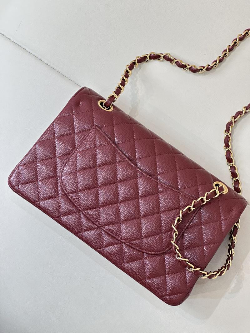 Medium Chanel Caviar Flap Bag A01112 Burgundy with Gold