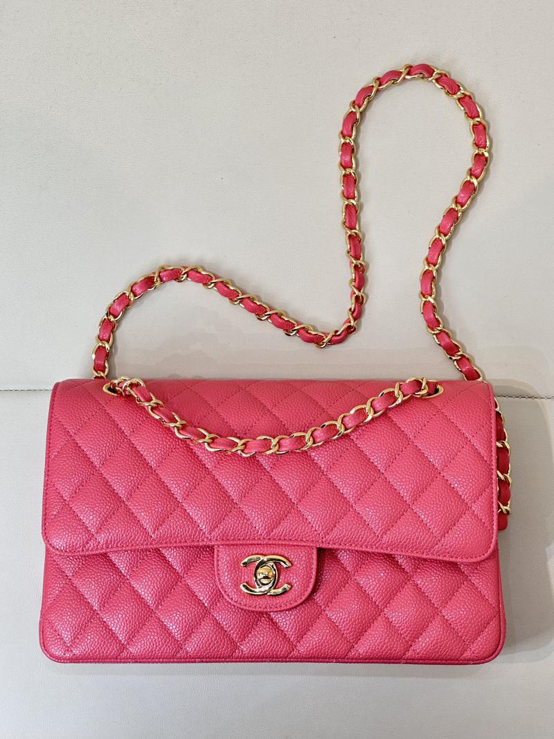 Medium Chanel Caviar Flap Bag A01112 Dusky pink with Gold