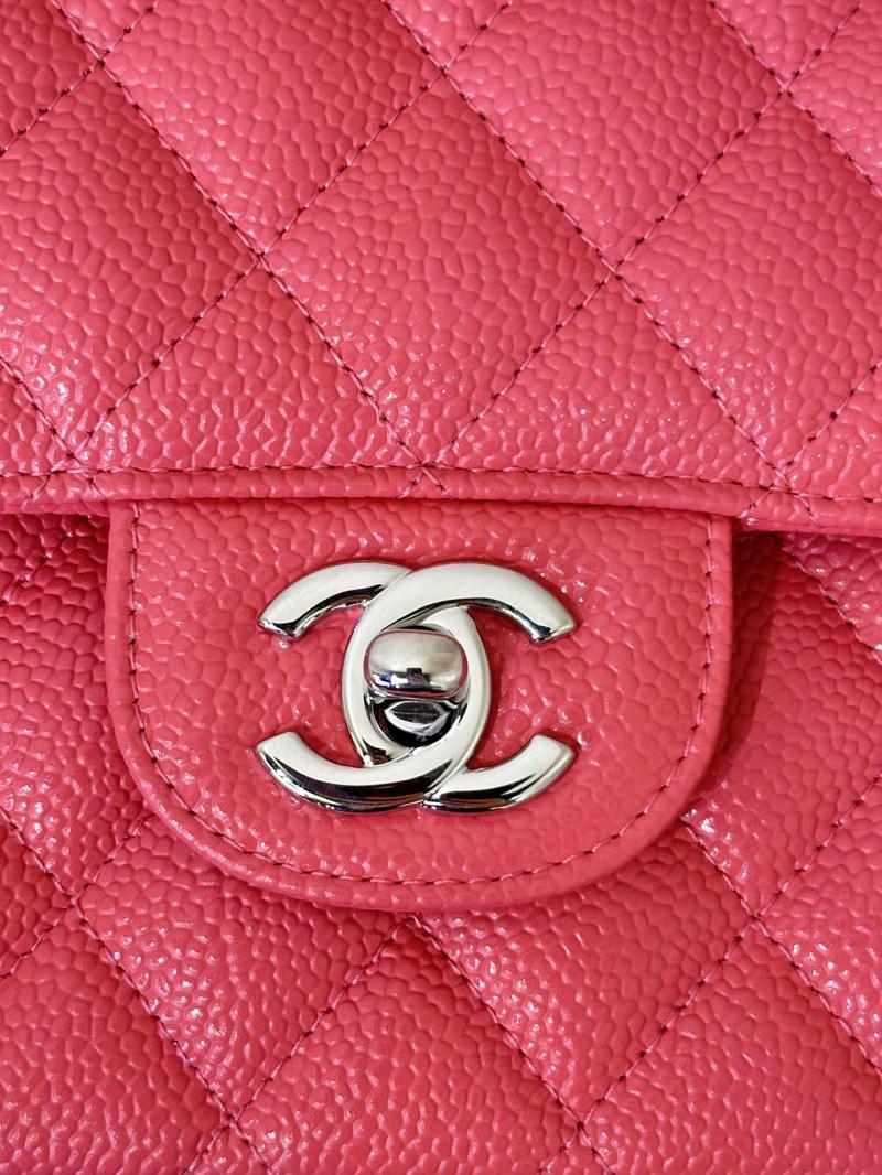 Medium Chanel Caviar Flap Bag A01112 Dusky pink with Silver