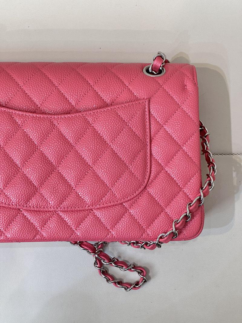 Medium Chanel Caviar Flap Bag A01112 Dusky pink with Silver