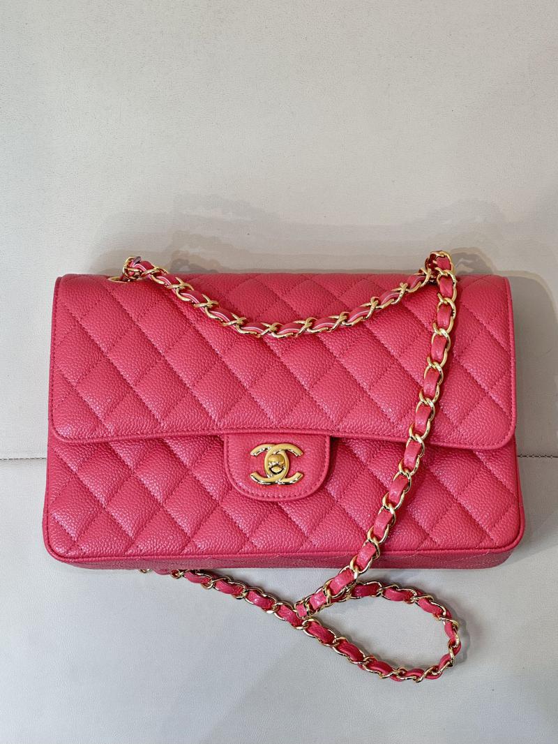 Medium Chanel Caviar Flap Bag A01112 Peach with Gold