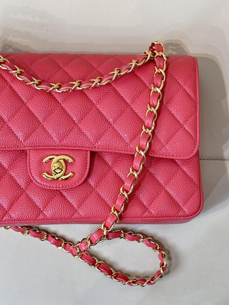 Medium Chanel Caviar Flap Bag A01112 Peach with Gold