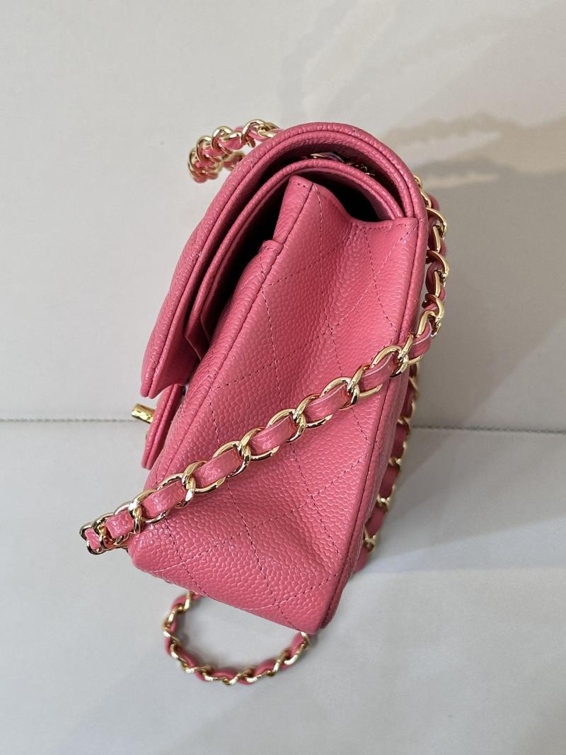 Medium Chanel Caviar Flap Bag A01112 Peach with Gold