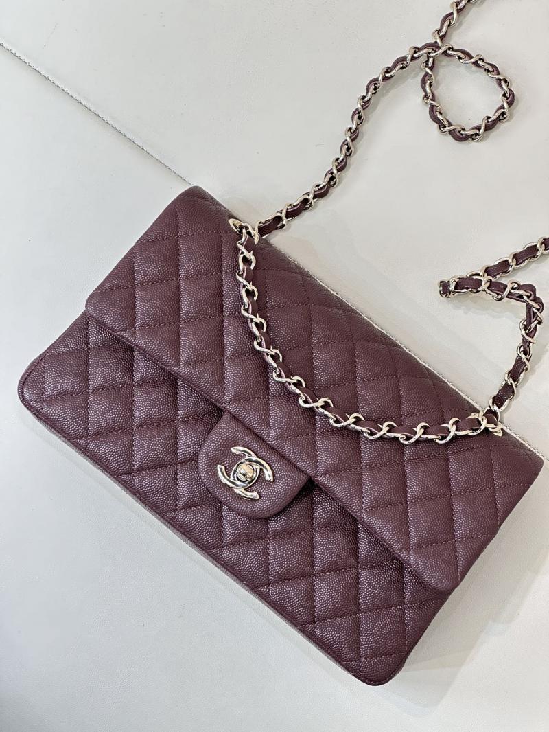 Medium Chanel Grained Calfskin Flap Bag A01112 Chocolate