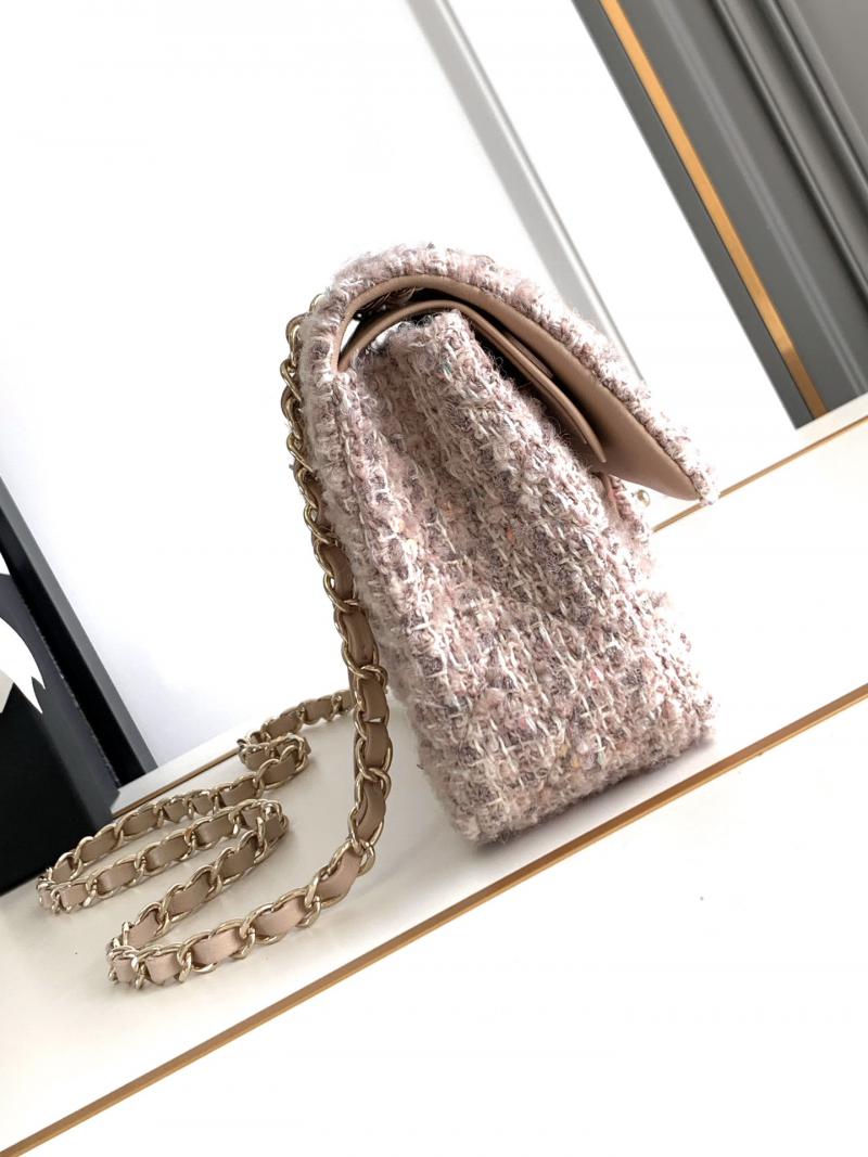 Medium Chanel Tweed Flap Bag A01112 Light Pink