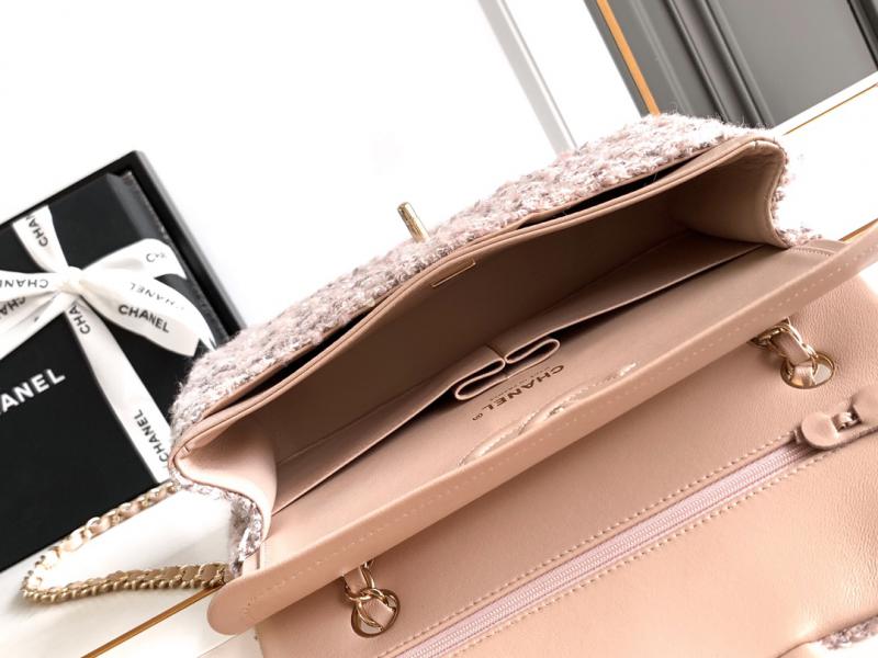 Medium Chanel Tweed Flap Bag A01112 Light Pink