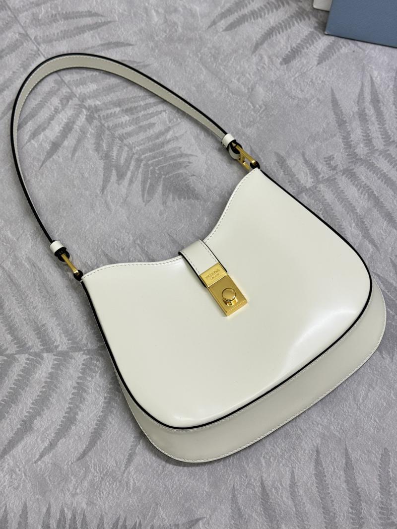 Prada Cleo brushed leather shoulder bag 1BC169 White