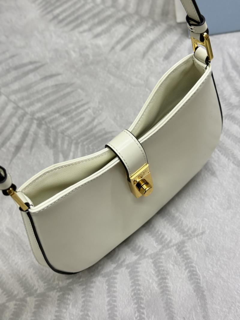 Prada Cleo brushed leather shoulder bag 1BC169 White