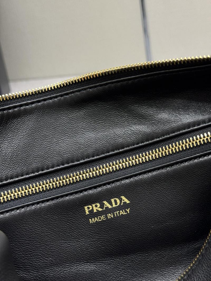 Prada Medium leather top-handle bag 1BB127 Black