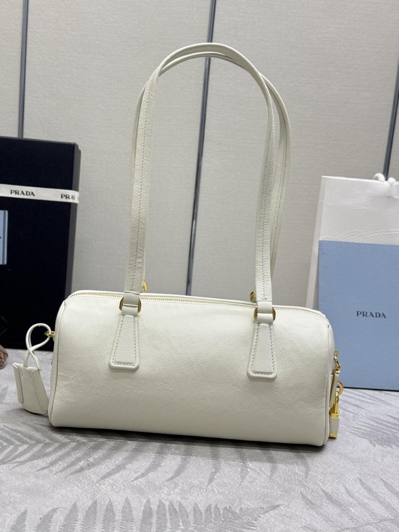 Prada Medium leather top-handle bag 1BB127 White