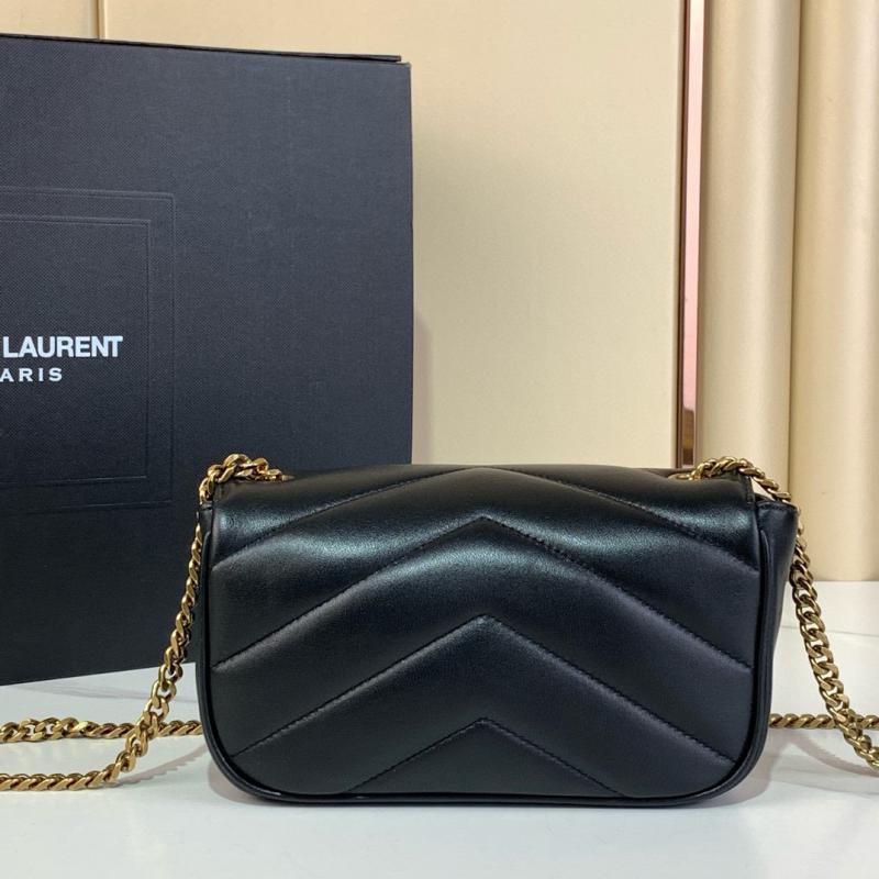 Saint Laurent Lambskin Loulou Mini Bag Black 821749