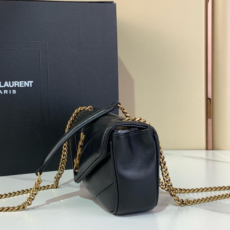 Saint Laurent Lambskin Loulou Mini Bag Black 821749