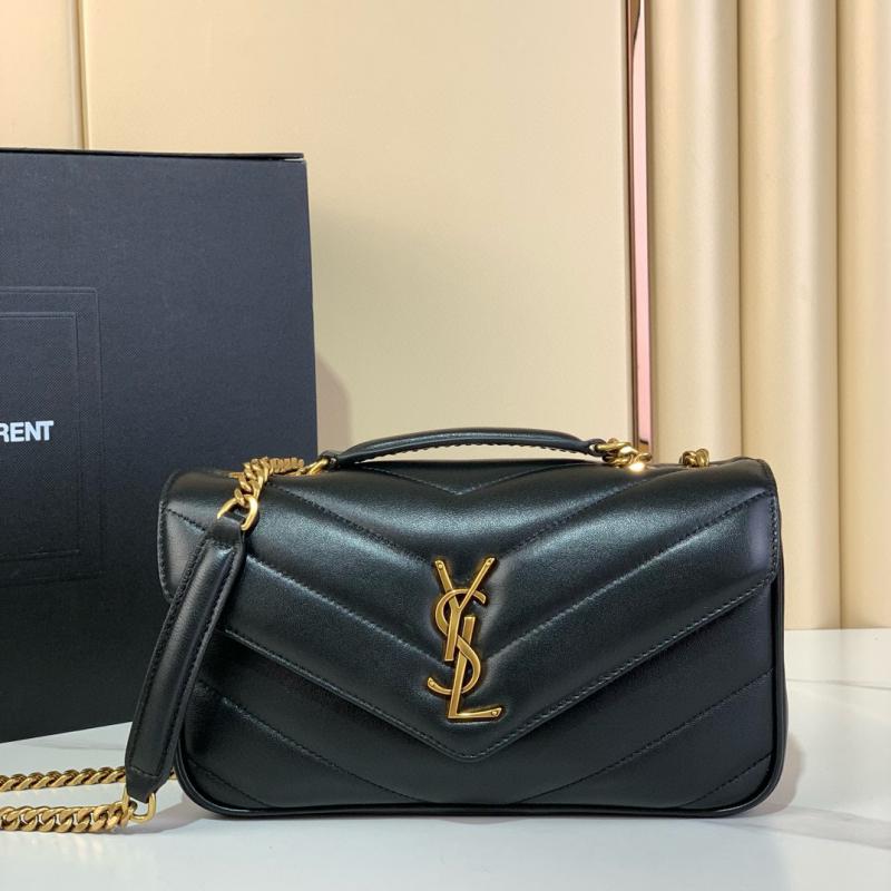 Saint Laurent Lambskin Loulou Small Bag Black 801437