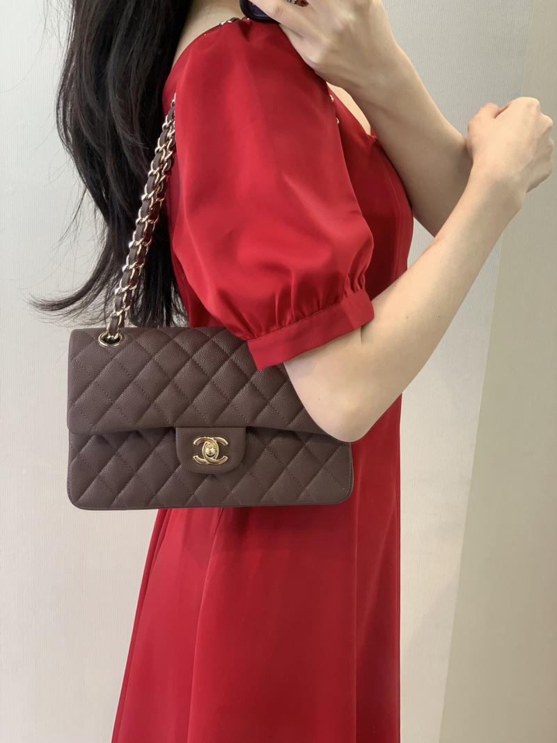 Small Chanel Grained Calfskin Flap Bag A01117