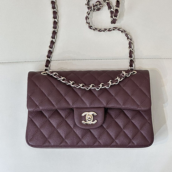 Small Chanel Grained Calfskin Flap Bag A01117