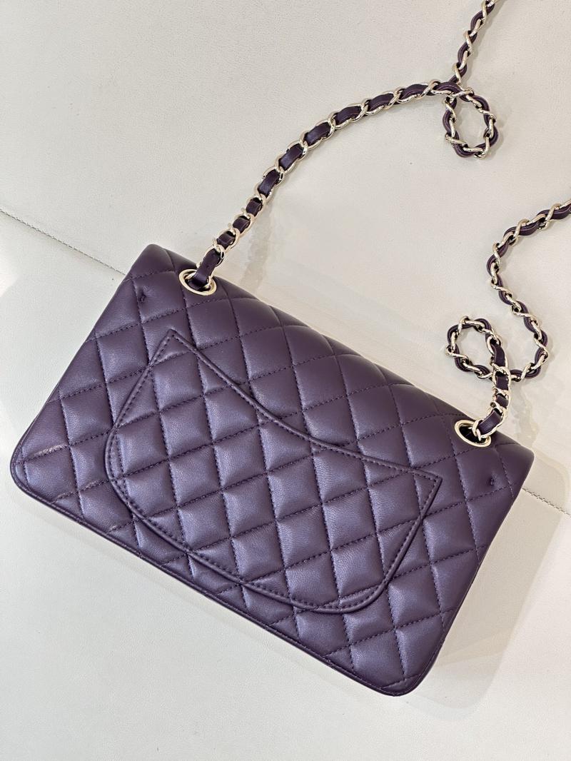 Small Chanel Lambskin Flap Bag A01117 Dark Purple