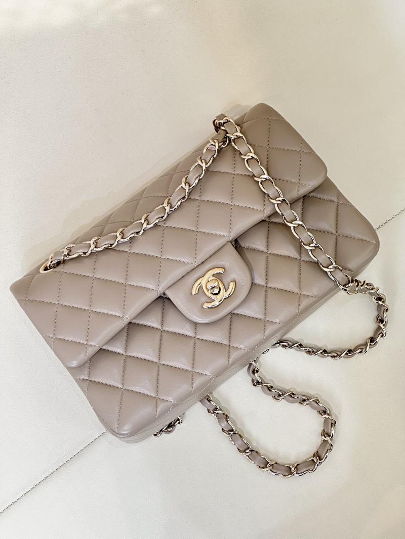 Small Chanel Lambskin Flap Bag A01117 Light Grey