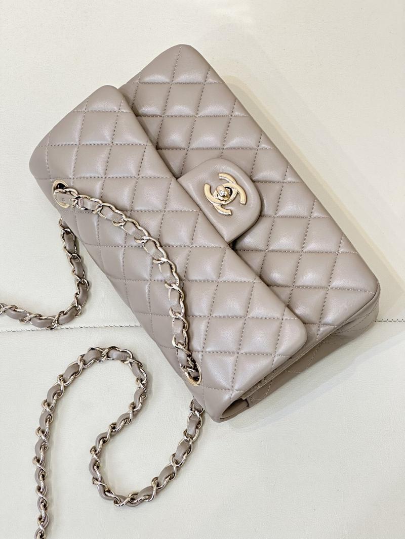 Small Chanel Lambskin Flap Bag A01117 Light Grey