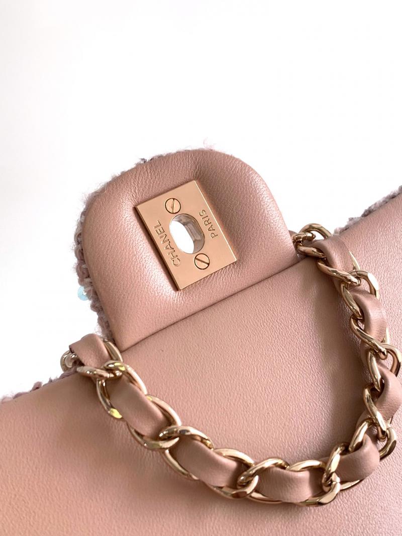 Small Chanel Tweed Flap Bag A01116 Light Pink