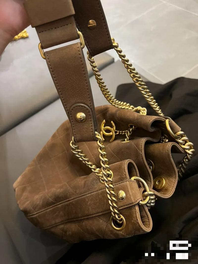 Chanel Calfskin Bucket Bag Camel AS02141