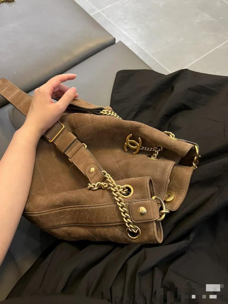 Chanel Calfskin Bucket Bag Camel AS02141