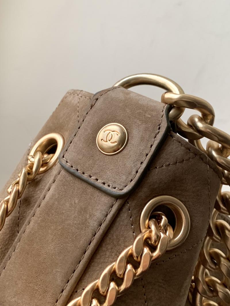 Chanel Calfskin Bucket Bag Camel AS02141