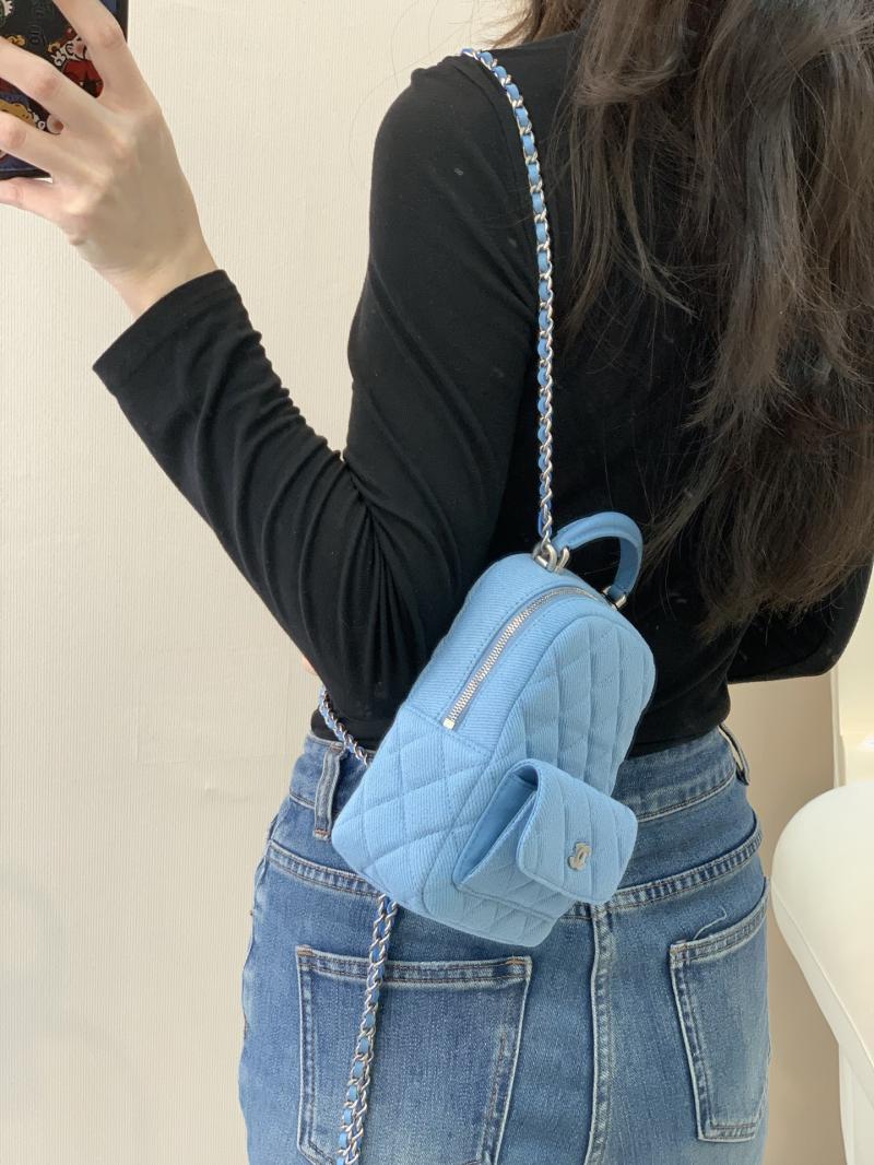 Chanel Denim Mini Backpack Blue AP3753