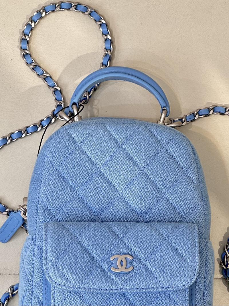 Chanel Denim Mini Backpack Blue AP3753