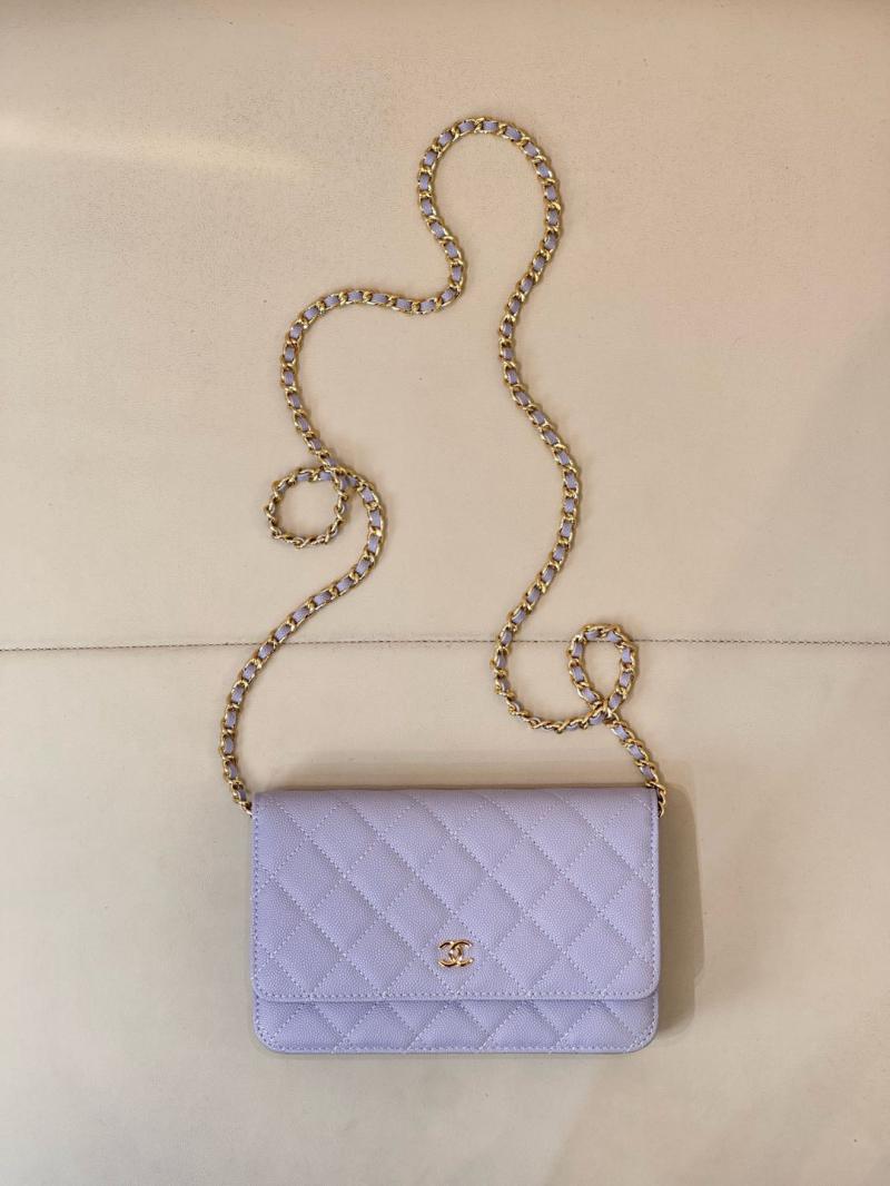 Chanel WOC Chain Wallet AP0250 Purple with Gold