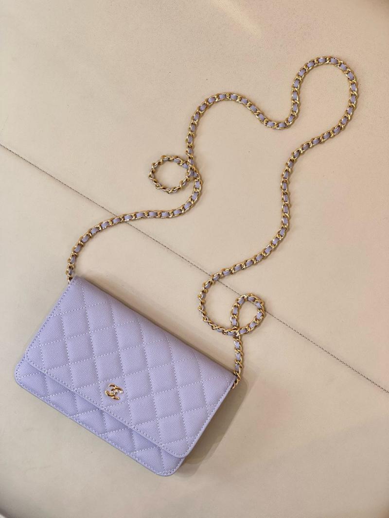 Chanel WOC Chain Wallet AP0250 Purple with Gold