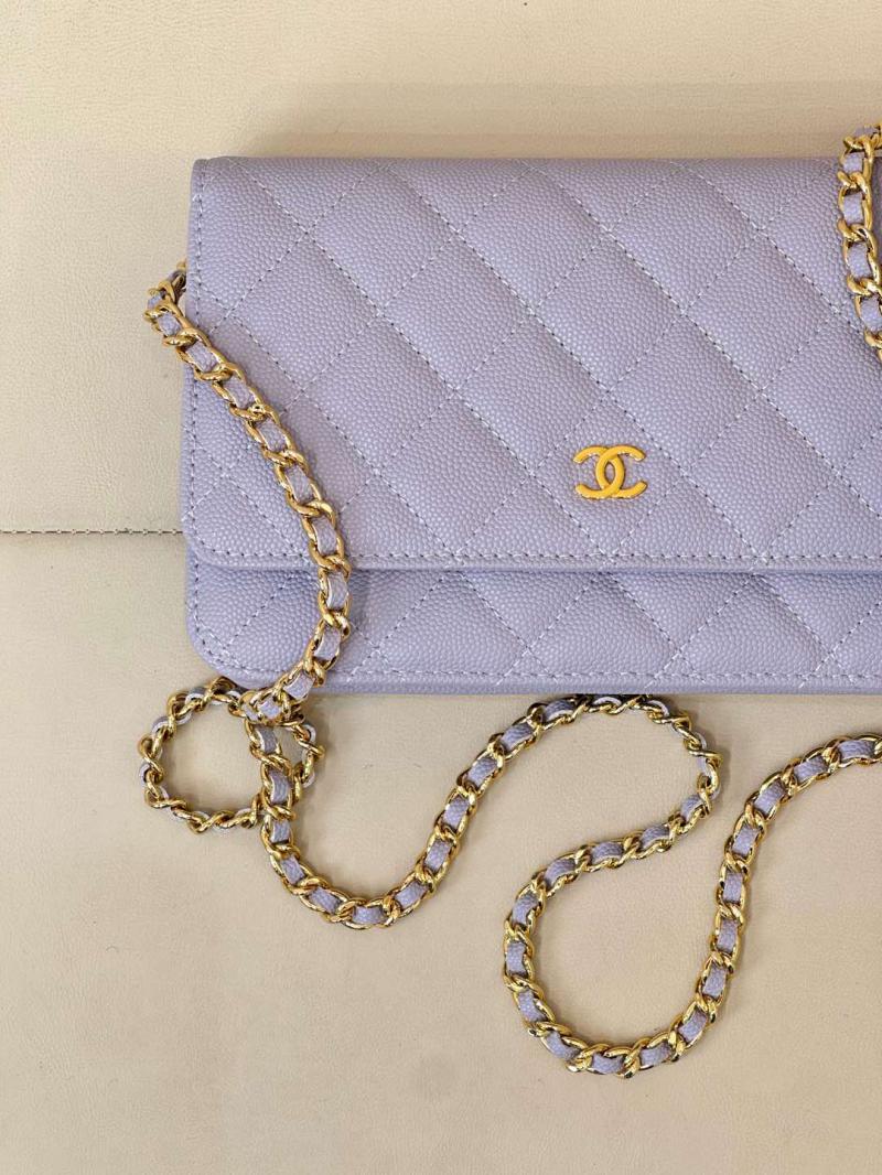 Chanel WOC Chain Wallet AP0250 Purple with Gold