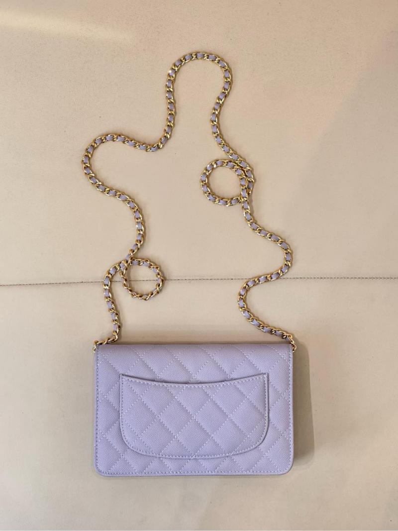 Chanel WOC Chain Wallet AP0250 Purple with Gold