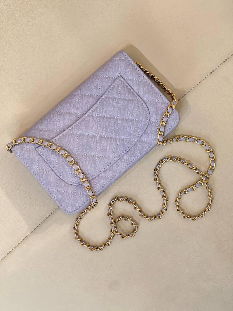 Chanel WOC Chain Wallet AP0250 Purple with Gold