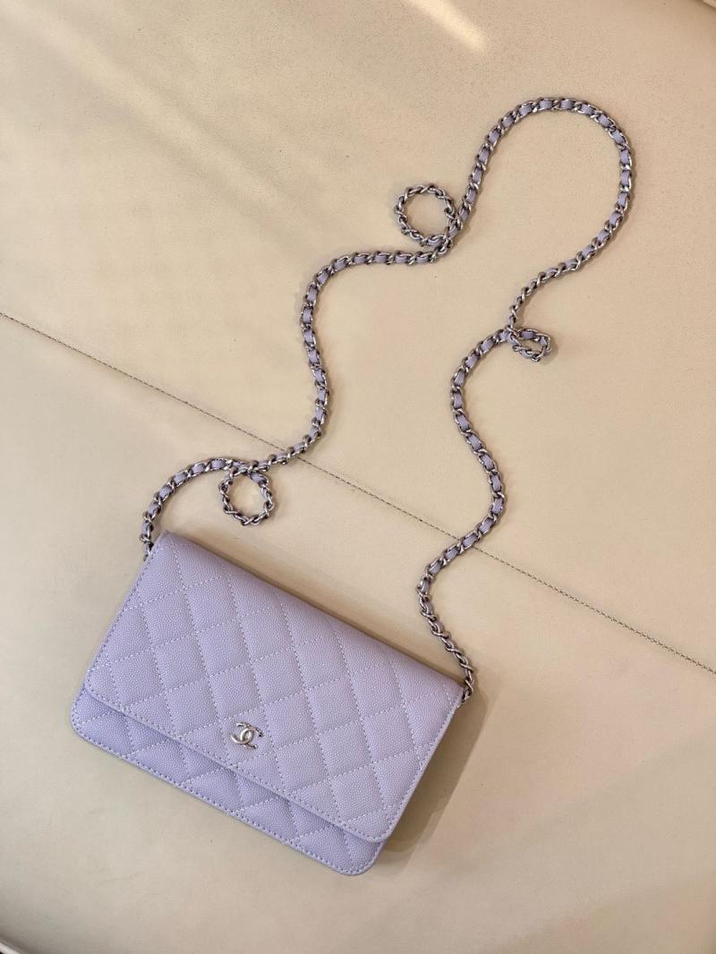 Chanel WOC Chain Wallet AP0250 Purple with Silver