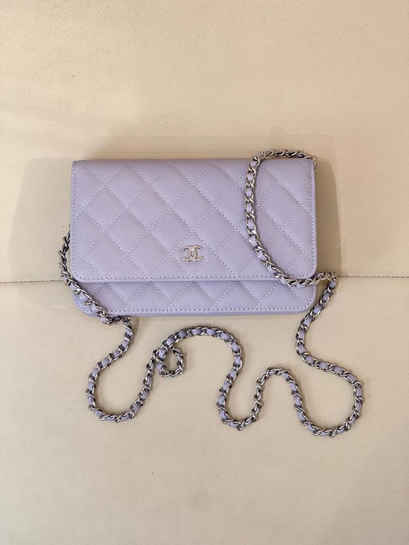 Chanel WOC Chain Wallet AP0250 Purple with Silver