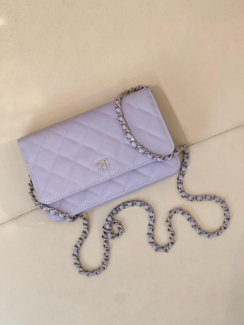 Chanel WOC Chain Wallet AP0250 Purple with Silver