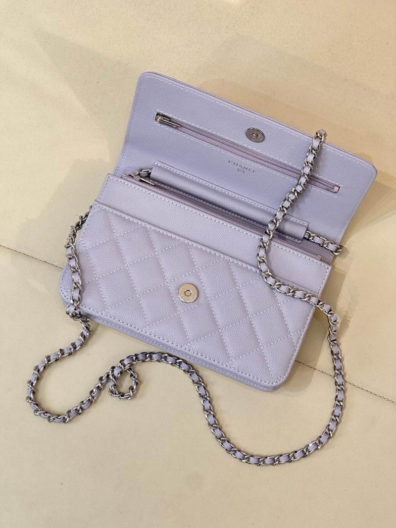 Chanel WOC Chain Wallet AP0250 Purple with Silver