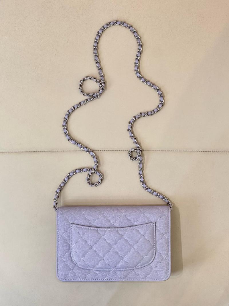 Chanel WOC Chain Wallet AP0250 Purple with Silver