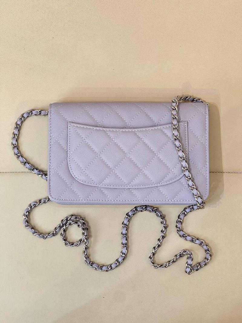 Chanel WOC Chain Wallet AP0250 Purple with Silver