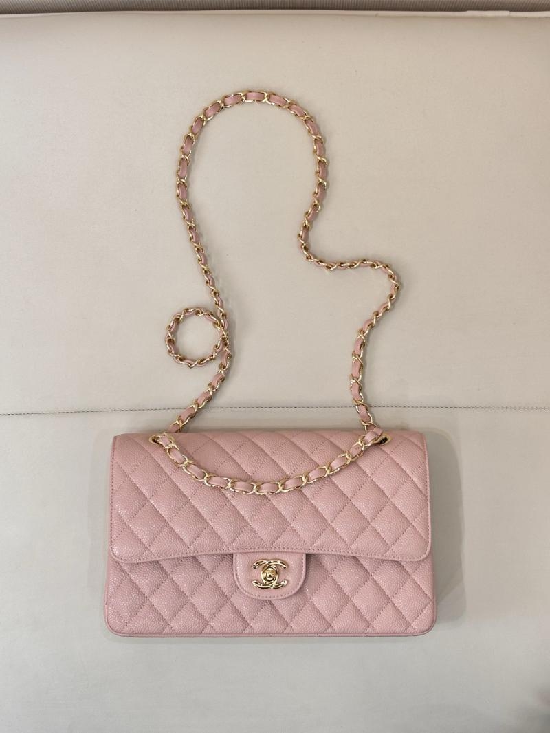 Medium Chanel Caviar Flap Bag A01112 Pink with Gold