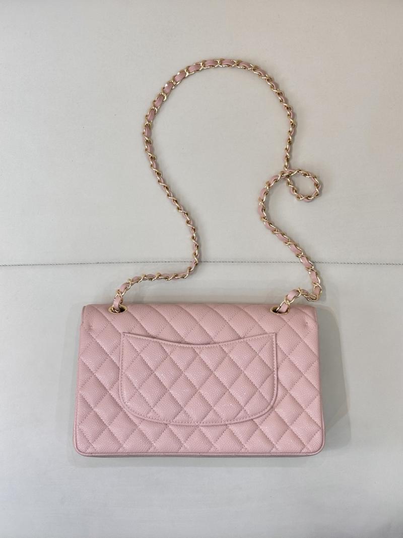 Medium Chanel Caviar Flap Bag A01112 Pink with Gold