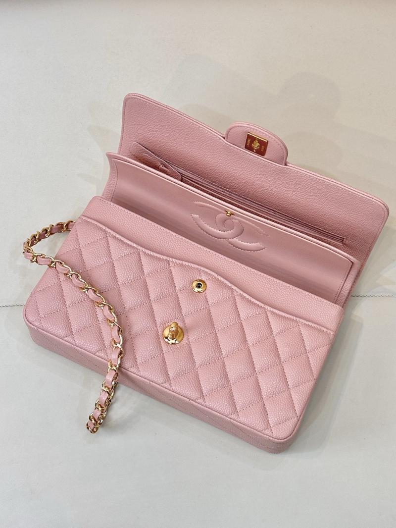 Medium Chanel Caviar Flap Bag A01112 Pink with Gold